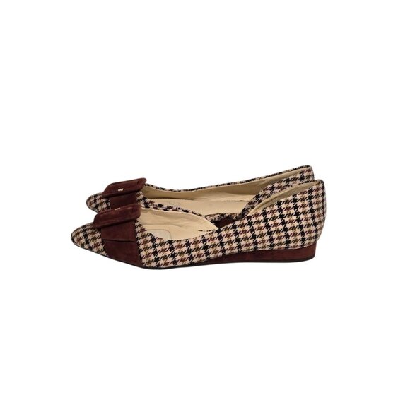 Alex Marie Womens Size 8.5 Houndstooth Dorsay Pointy Toe Flats Academia Preppy - Picture 6 of 9